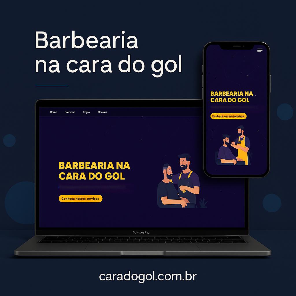 Mockup do sistema de barbearia Caradogol